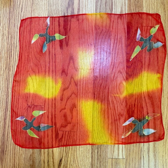 Artisan dyed silk square scarf artsy - Picture 6 of 10